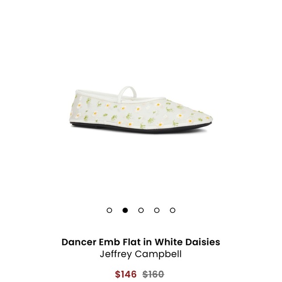 Jeffrey Campbell Dancer Emb Flat White Daisy size 10 - Picture 1 of 5